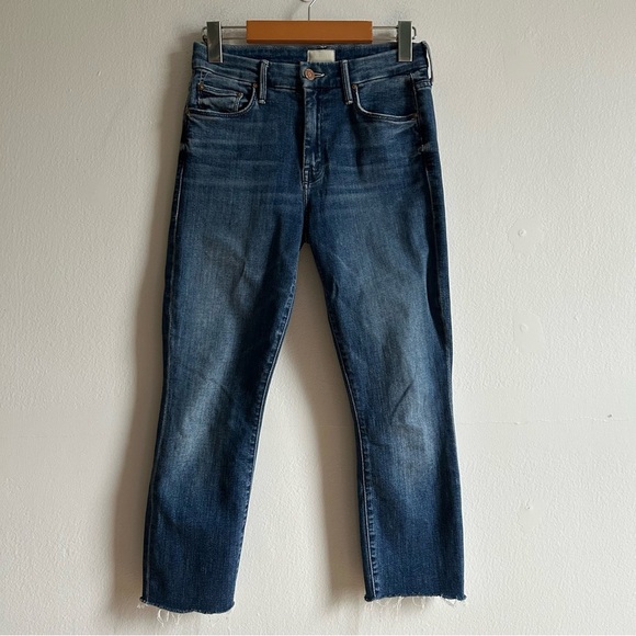 Mother Sz 25 The Looker Ankle Fray Skinny Blue Denim In Groovin Jeans - Picture 3 of 13